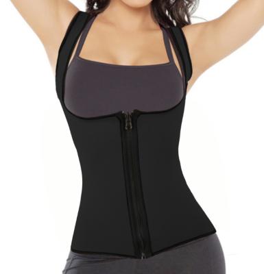 China Best Plus Size Selling Women Sauna Sweat Waist Trainer Body Shaper Fitness Waist Slimming Corset With Zipper for sale