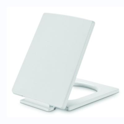 China Rectangular Slow-Close Plastic Toilet Seat Cover with Strength Fixing and Soft Seal for sale