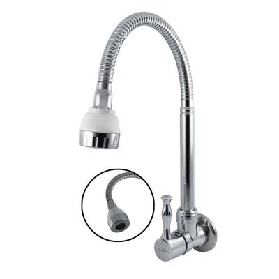 China Single Handle Wall Mounted Cold Water Faucet Brass Body Kitchen Sink Tap For OEM Market for sale