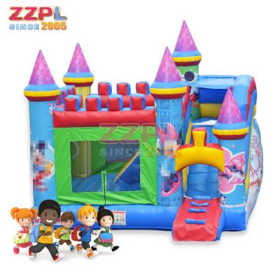 China Outdoor Playground ZZPL Mickey Theme Inflatable Bouncer Combo, Inflatable Bouncy Castle With Slide For Sale for sale