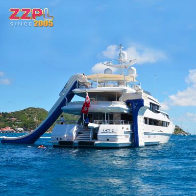 China PVC Yacht Water Slide Adults Inflatable Water Slide For Yacht Yacht Floating Water Slide for sale