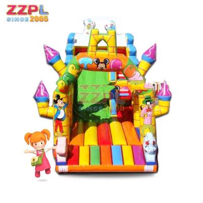 China Outdoor Colorful Castle Theme Inflatable Playground ZZPL Dry Slide /Kids And Adults Inflatable Slide For Sale for sale