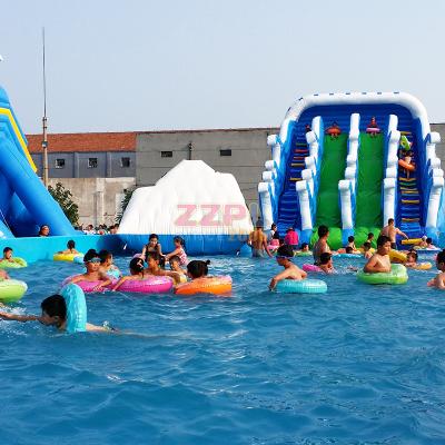 China Giant PVC Frame Swimming Pool For Water Park , Outdoor Above Ground Swimming Pool Equipment for sale