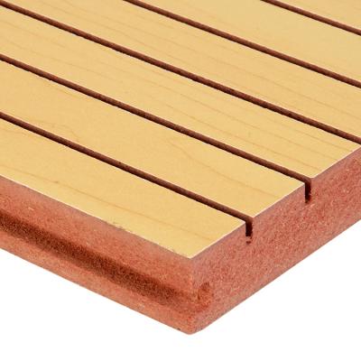 China Sound Absorption High Density Fiberboard High Density Fiberboard Wall Acoustic Fluted MDF Board Highly Efficient Fire Retardant Maple Board Wood Decorative Panel for sale