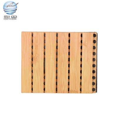 중국 Highly Efficient Sound Absorption Wholesales Noisy Reduction Room Wall Panel Wood Grooved Durable Hotel Acoustic Panel 판매용