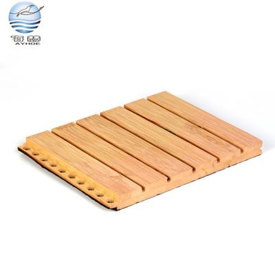 China Highly Efficient Sound Absorption Luxury Durable Bamboo Grooved Panel Wood Interior Acoustic Panel For Building for sale