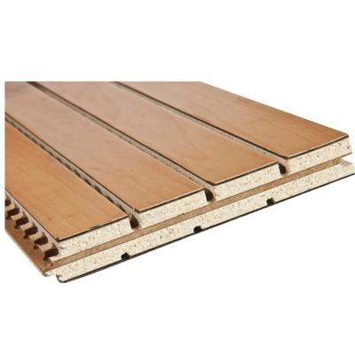 Κίνα Acoustic Panel Composed Of Highly Efficient Sound Absorption MDF And Glass Magnesium Fireproof Grooved Wood Acoustic Board For Auditorium προς πώληση