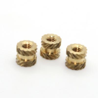 China Factory Wholesale Brass Customized CNC Machining Twill Knurled Small Brass Nut For Plastic for sale