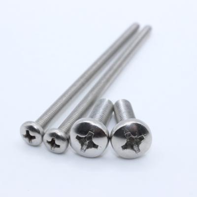 China Factory Price DIN7985 SS304 Hot Sale Stainless Steel Phillips Pan Head Machine Screw Cross Recessed Pan Head Screw for sale