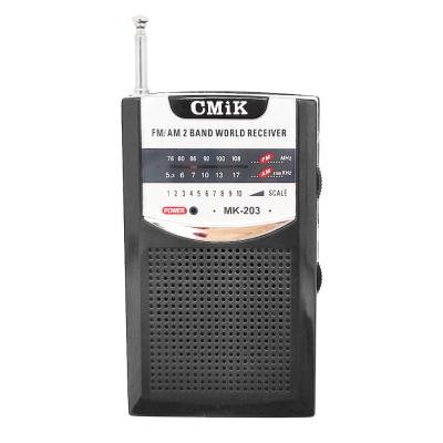 China OEM Antenna CMIK MK-203 Pocket Radio Mini AM FM 2 Band Extra Portable Radio for sale