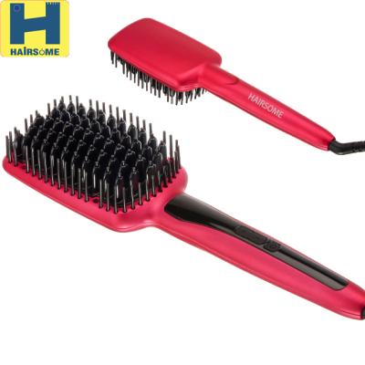 China PTC Heater LCD Display Temperature Control Aluminum Fast Hair Straightener Brush for sale