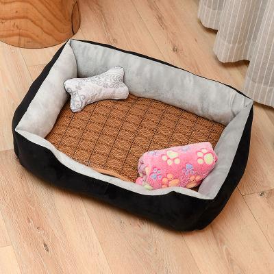 China Comfortable Soft Sofa Cat Dog Pet Bed Camas Para Perro Warm Comfortable Travel SUNRISE pp Cotton Polyester Living On Bed Dropshipping for sale