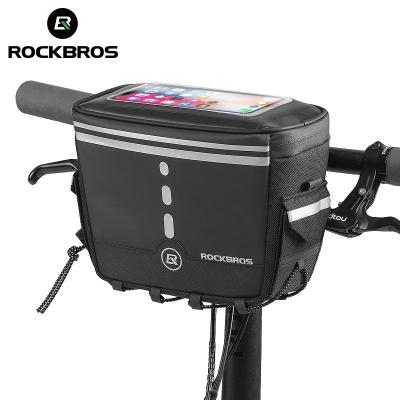 China ROCKBROS Outdoor Activity Bike Motorcycle Front Handlebar Pannier Waterproof Bag Tube Touch Screen Phone Case Top Bag for sale