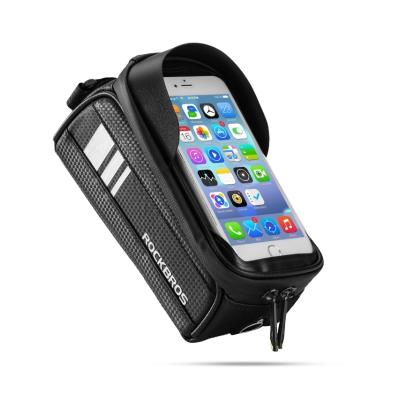 China ROCKBROS Outdoor Activity Waterproof Bicycle Phone Bag Frame Bike Handlebar Bag With 6 Inch Screen For Bicycle for sale