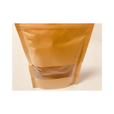 China Recyclable Moisture Proof Zipper Bag With Zipper Top Kraft Paper Bag Window Type Coffee Sugar Seed Packaging Bag for sale