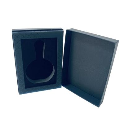 China Customized Design Eco-friendly Empty Luxury Handmade Paper Box Gift Perfume Box Black Packaging for sale