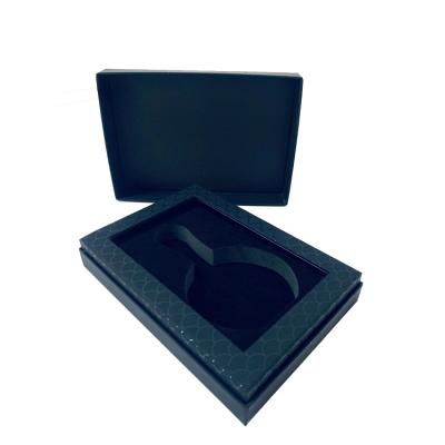 China OEM 30 50ml 100ml Black Handmade Paper Box Bottle Perfume Packaging Boxes With EVA Insert for sale