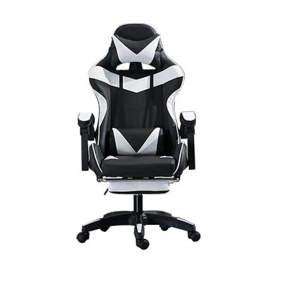 China (Size)Adjustable Luxury Gaming Gamer Computer Chair Massage PU Leather Led RGB Black White Scorpion Racing Gaming Chair With Footstool for sale