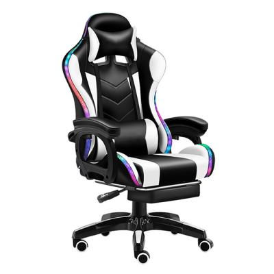 China (Height)Adjustable PC Desk Packing Computer Silla Gamer Dropshipping Led Gaming Extended Leather Chair With Footstool for sale