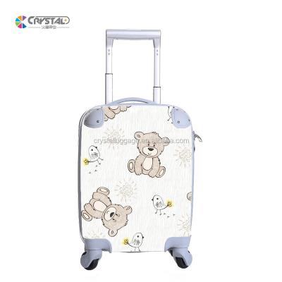 China Fashionable Popular Design Cartoon Animal Kids Rolling Trolley Case Luggage Hard Kids Luggage for sale