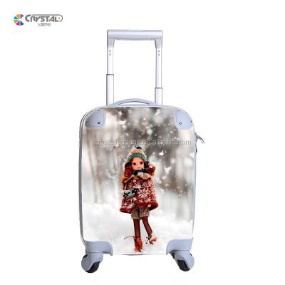 China Cartoon Shape Fashionable Colorful Kids Ride on Suitcase Kids Plastic Rolling Luggage for sale