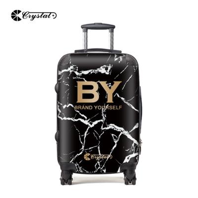 China Customized Design Luggage PC Kids ABS Cartoon Print Bottom Travel Transparent Trolley Luggage Snare Case Personalized Design Trolley Luggage for sale