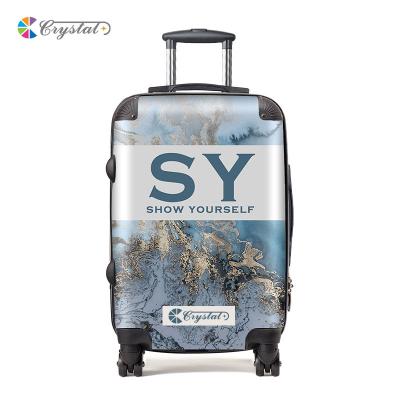 China Customized Design Fashionable 20 PC Transparent Clear Luggage 24 28 Trolley Case Suitcases With Spinner Wheels for sale