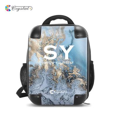 China Crystal Hard Shell Transparent Printing Waterproof Clear Clear Customized Backpack Fashion Clear PC Unisex Backpack for sale