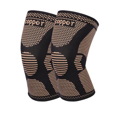 China New High Copper Compression Sports Pad Custom Running Spandex Knee Sleeve Copper Nylon Knee Brace for sale