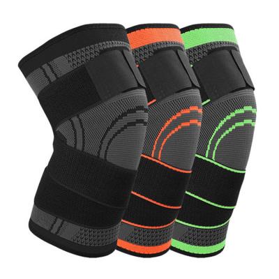 China Amazon Sports Wholesale Knitted Elastic Nylon Knee Brace Knee Support Sleeve Compression Sports Knee Brace for sale