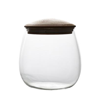 China Creative Sustainable Coffee Beans Storage Jar Snacks Jar Glass Sealed Glass Jar for sale