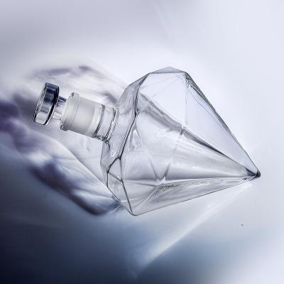 China 1L Clear Borosilicate Diamond Decanter For Whiskey, Liquor, Sc otch, Rum, Bourbon, Vodka, Tequila PH-J30 for sale