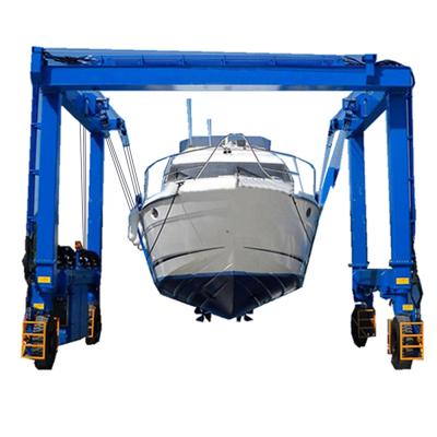 China Gantry Crane Heavy Duty Boat Travel Lift Crane Tire Mobile Rubber Gantry Crane for sale