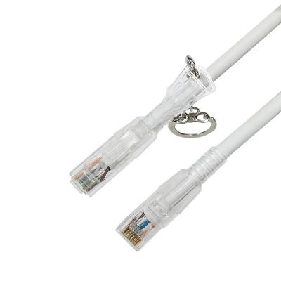 China PVC LSZH CMP CMR CMG New Products Listed CAT6a Unshielded 10 Gigabit Patch Cord Cables With Locking Boots And Key for sale