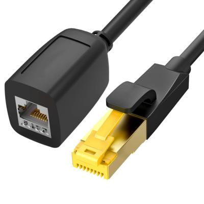 China Networking Ethernet Extension Wired Network Cat 8 Extension Patch Cable RJ45 Attach Shielded Male To Female Connector for sale