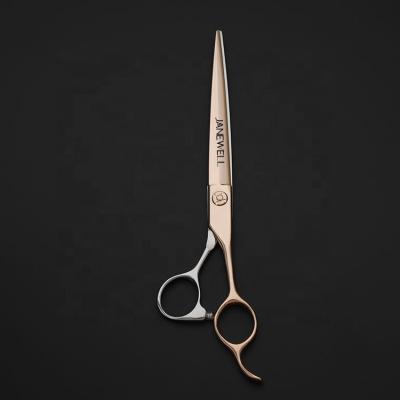 China New Design Dog Grooming Scissors Stocked Silver and Gold Pet Grooming Scissors 7.5 Inch Coated Scissors for sale