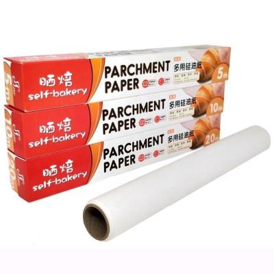 China Flame Retardant Silicone Coated Parchment Baking Paper Rolls and Sheets for sale