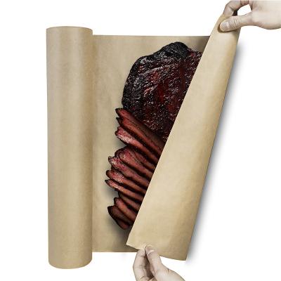 China Greaseproof Custom Unbleached Brown Kraft Butcher Paper Roll / Sheets For Meat Smoking And BBQ for sale