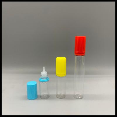 Cina le bottiglie del contagoccia dell'unicorno di 10ml 15ml 30ml svuotano il cappuccio piano del compressore del recipiente di plastica del succo di Vape in vendita