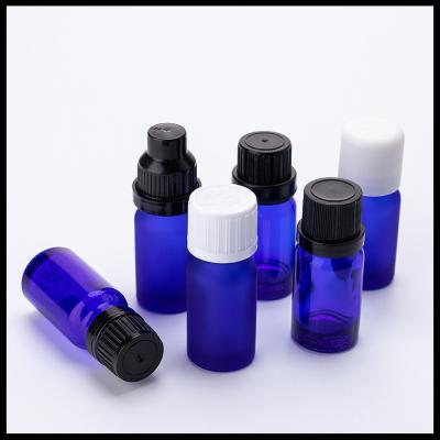 China Cobalt Blue Essential Oil Glass Bottles Dropper Black Cap Tamper Proof 10ml for sale