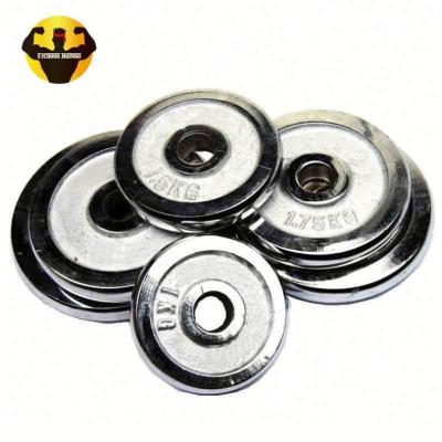 China Cast Iron With Chrome Finish RAMBO Factory Chromed Hot Sale Round Black Gym Weight Plates for sale