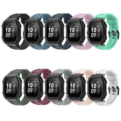 China Qiman Rubber New Arrival Pure Color Silicone Strap Watch Band For Huami Amazfit Ares Silicone Watch Band for sale