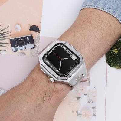 China QIMAN Stainless Steel Luxury 316L Stainless Steel Case For iWatch 7 45mm Metal Case For Apple Watch 6/SE/5/4 44mm for sale