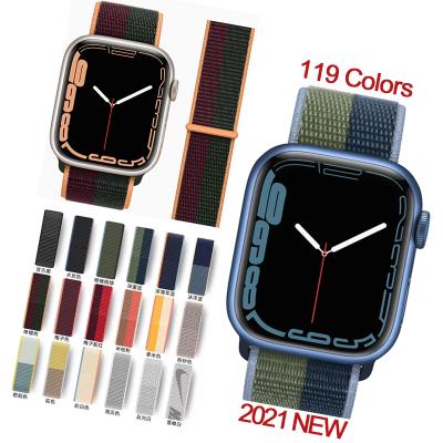 China Qiman Buckle Nylon Watch Band iWatch Skin Friendly High Quality Nylon Strap Band Replacement For Apple Watch Nylon Cloth Strap For iWatch 7/6/5 for sale