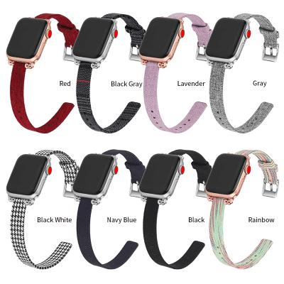 China Qiman 38mm 40mm 42mm 44mm Woven Nylon Fabric Watch Band Strap For Apple Watch Strong Nylon Fabric Strap For iwatch 6 Se 5 4 3 2 for sale