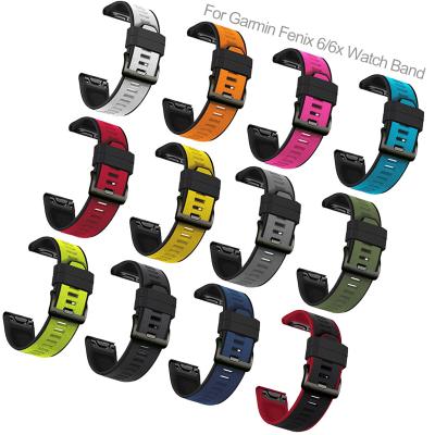 China QIMAN high quality silicone rubber strap for Garmin smart watch band fenix 5X 5 plus 6 pro, forerunner 935/945, fenix 6x pro for sale