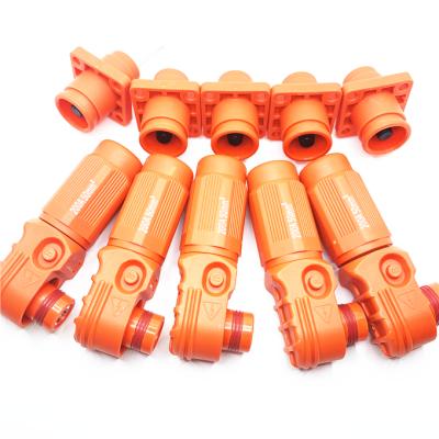 China 1 Pin 6MM Automotive Female To Male HT 100A Plug Butt-Joint Straight Plug Orange Plastic Connectors for sale