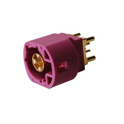 China Fakra H Violet / 4003 HSD Automotive Jack Female PCB Mount 4 Contact Pin Connector For Car Radio for sale