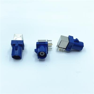 China Car Automotive GPS Fakra C 5005 Male Blue Right Angle Through Hole PCB Solder Connector for sale