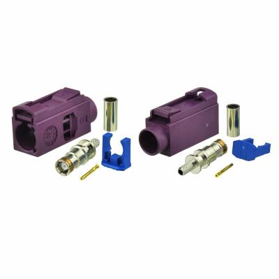 China Car Fakra D GSM Automotive Female Claret Violet Connector For RG316 RG174 Cable for sale